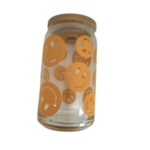 Smiley Beer can Glass NWT